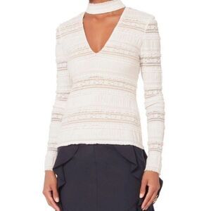 Cinq à Sept Cream Lace Blouse